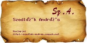Szedlák András névjegykártya